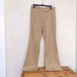 Faconnable Vintage Tan High Waisted Flare Pants Size 8